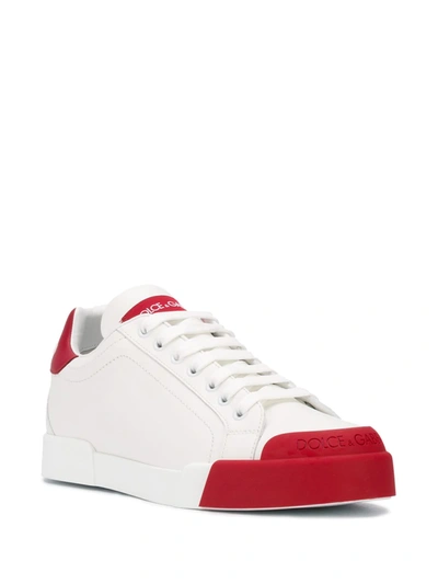 Shop Dolce & Gabbana Portofino Lace-up Sneakers In White