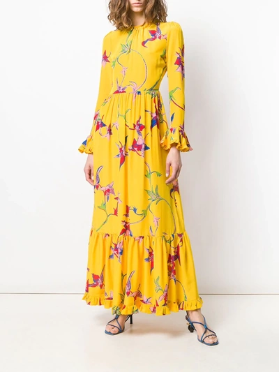 Shop La Doublej Visconti Orchid Dress In Yellow
