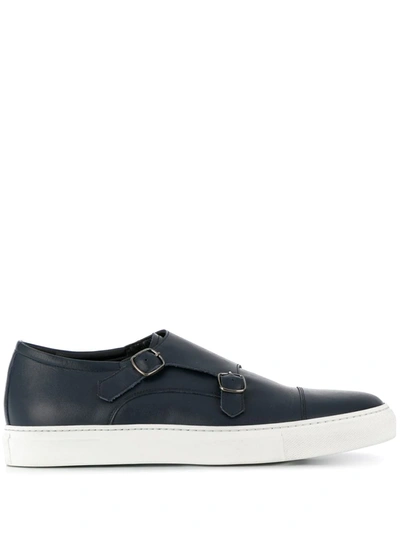 Shop Scarosso Monk Strap Sneakers In Blue