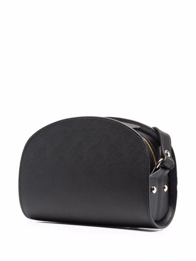 Shop Apc Demi-lune Leather Shoulder Bag In 黑色