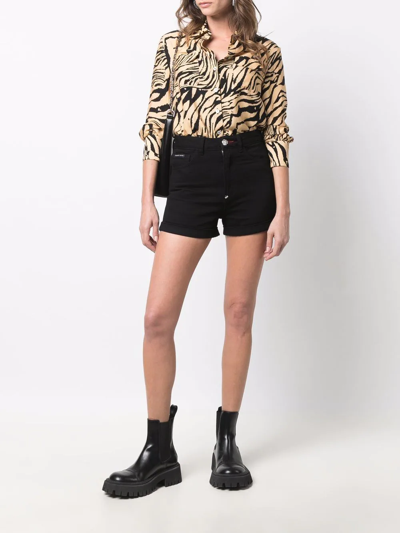 Philipp Plein Slim-cut Hot Shorts In Schwarz