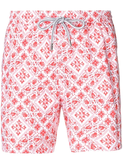 Shop Capricode Printed Swim Shorts In Red