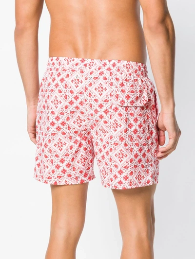 Shop Capricode Printed Swim Shorts In Red