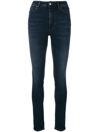 Shop Acne Studios Peg High Waist Jeans In Blue