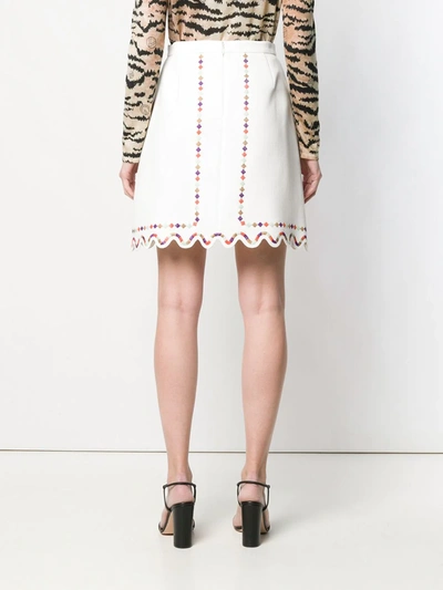 Giambattista Valli Embroidered Crepe Mini Skirt In White