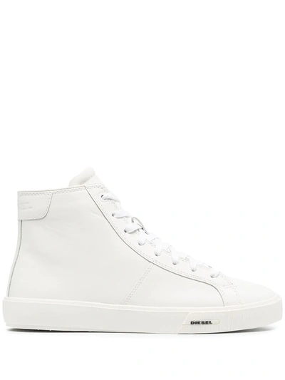 Diesel High-top Leather Sneakers In White | ModeSens