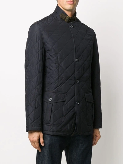 Barbour Quilted Button-front Jacket In Blue