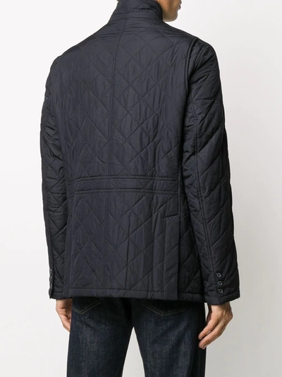 Barbour Quilted Button-front Jacket In Blue