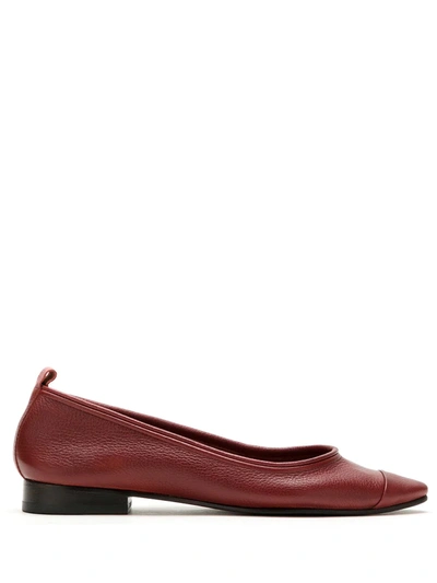 Shop Sarah Chofakian Nuage Almond-toe Flats In Red