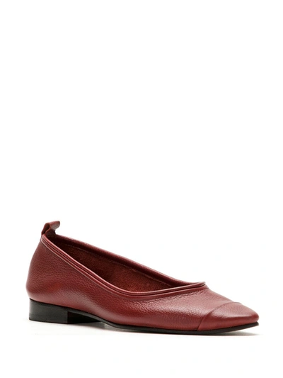 Shop Sarah Chofakian Nuage Almond-toe Flats In Red