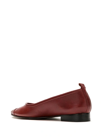 Shop Sarah Chofakian Nuage Almond-toe Flats In Red