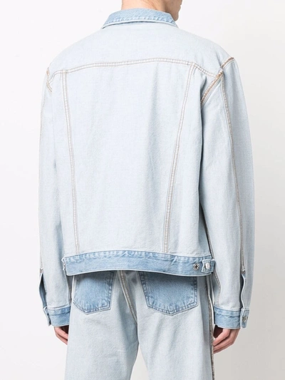 Shop Helmut Lang Reversible Denim Trucker Jacket In Blue