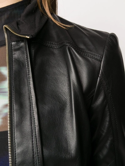 Shop Patrizia Pepe Drawstring Detail Jacket In Black