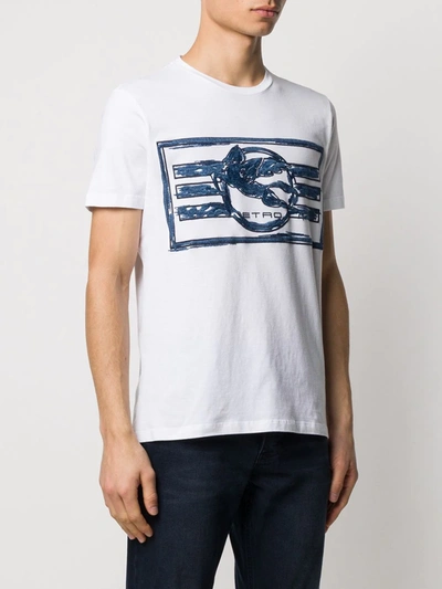 Shop Etro Printed Logo T-shirt In White