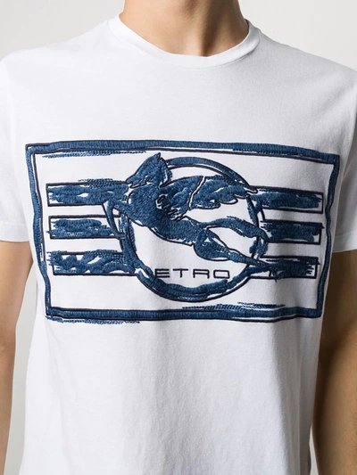 Shop Etro Printed Logo T-shirt In White