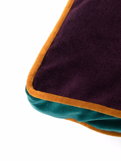 Shop Etro Home Leather-trim Logo Cushion In Purple