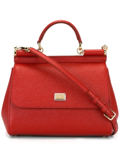 Shop Dolce & Gabbana Sicily Shoulder Bag In Red