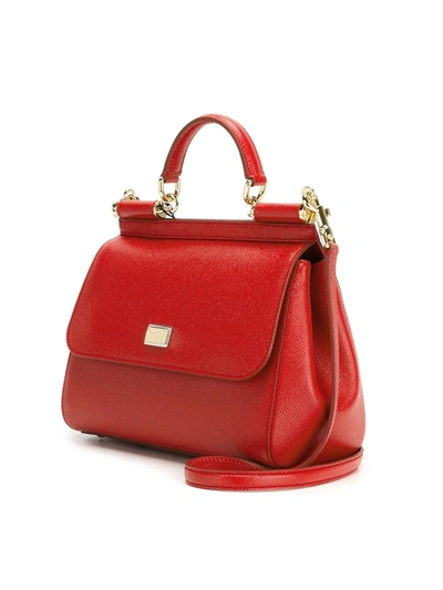 Dolce & Gabbana Sicily Shoulder Bag In Red
