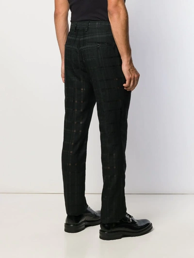 Shop Fendi Checked Tailored Trousers In Black