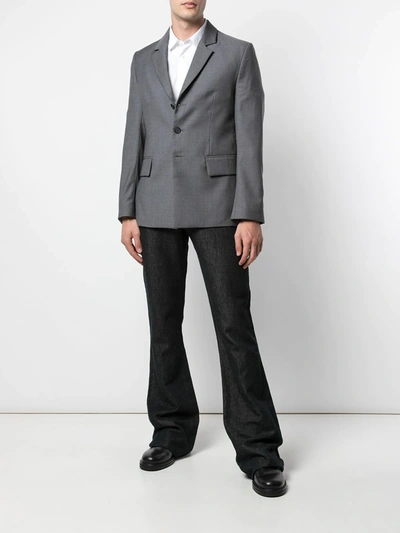 Shop Delada Single-breasted Blazer In Grey