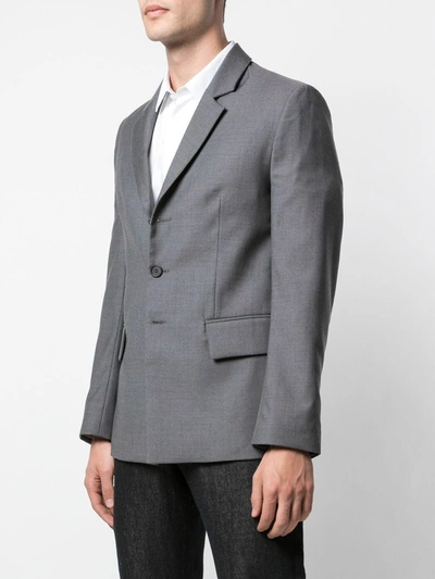 Shop Delada Single-breasted Blazer In Grey