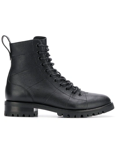 Shop Jimmy Choo Cruz Flat Combat Boots In Black