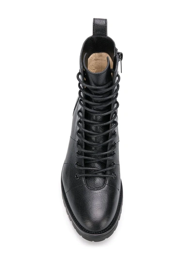 Shop Jimmy Choo Cruz Flat Combat Boots In Black