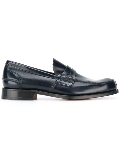 Shop Gucci Classic Loafers In Blue