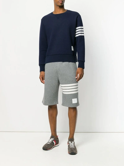 Shop Thom Browne 4-bar Cashmere Shell Sweatshirt In Blue