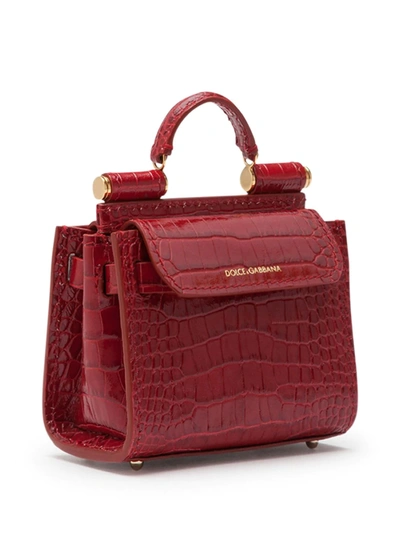 Dolce & Gabbana Micro Sicily 62 Tote In Red