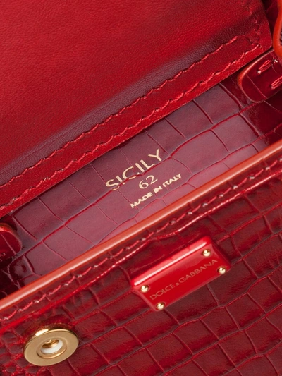 Dolce & Gabbana Micro Sicily 62 Tote In Red