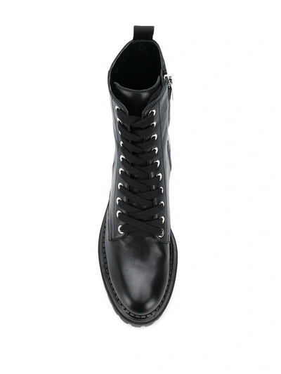 Shop Sergio Rossi Buckle-embellished Combat Boots In Black