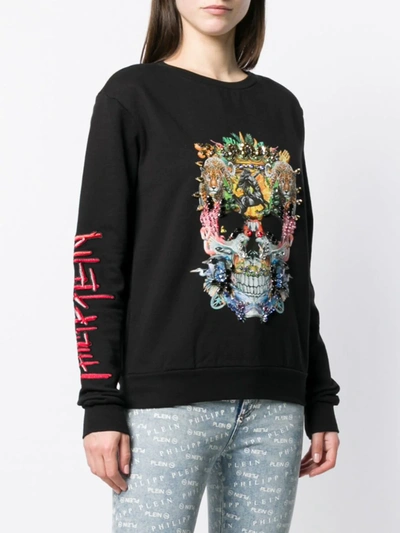Shop Philipp Plein Embellished Skull Sweatshirt In Black