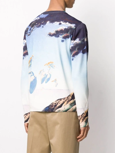 Shop Valentino Floating Island Print Sweatshirt In Blue