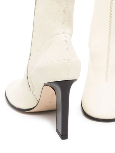 Shop Wandler Lesly 100mm Lambskin Ankle Boots In Neutrals
