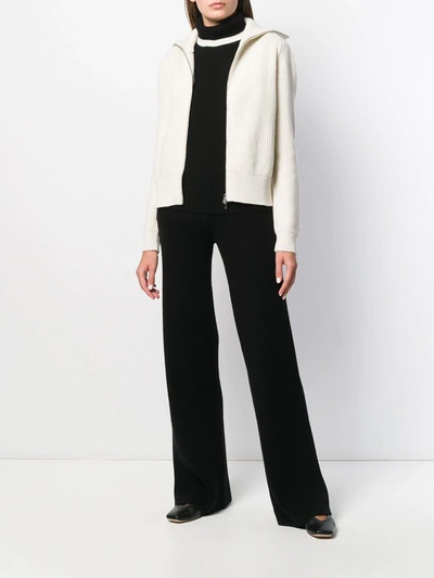 Shop Cashmere In Love Ribbed Roll-neck Isla Cardigan In White