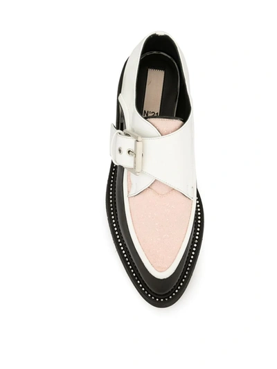 Shop N°21 Colour-block Buckle Loafers In White