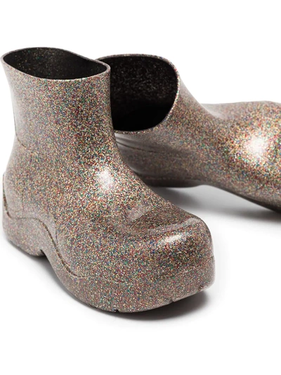 Shop Bottega Veneta Puddle Glitter Boots In Neutrals