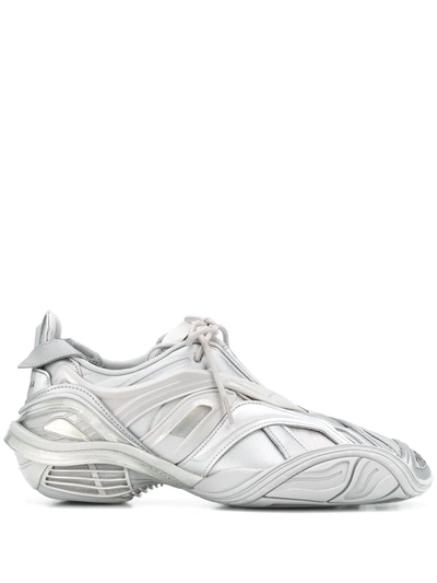 Shop Balenciaga Tyrex Sneakers In Silver