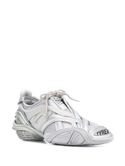 Shop Balenciaga Tyrex Sneakers In Silver