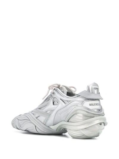 Shop Balenciaga Tyrex Sneakers In Silver