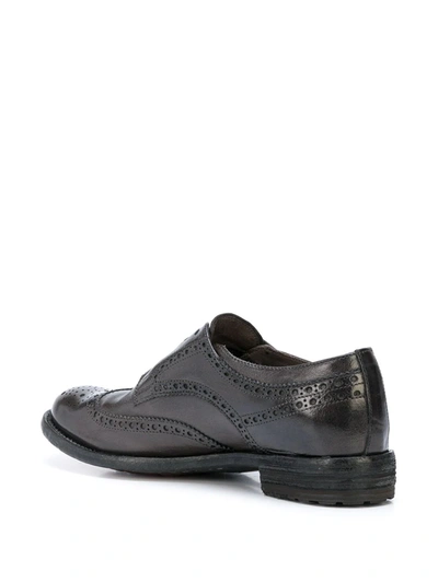 Shop Officine Creative Punch Hole Brogues In Grey