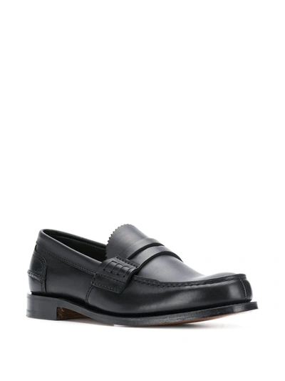 Church's Tunbridge Fume Navy Loafers In Black