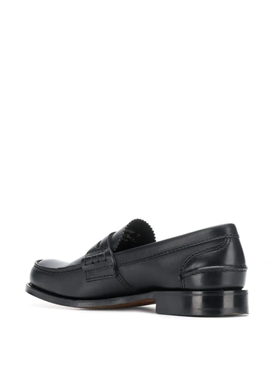 Church's Tunbridge Fume Navy Loafers In Black