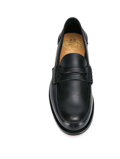Church's Tunbridge Fume Navy Loafers In Black