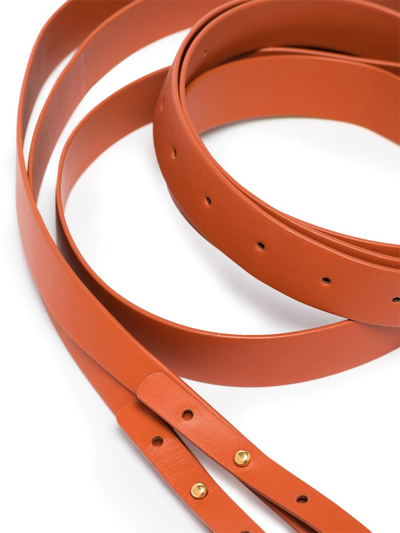 Shop Bottega Veneta Double-strap Leather Belt In Brown