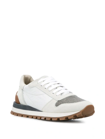 Shop Brunello Cucinelli Colour-block Sneakers In White