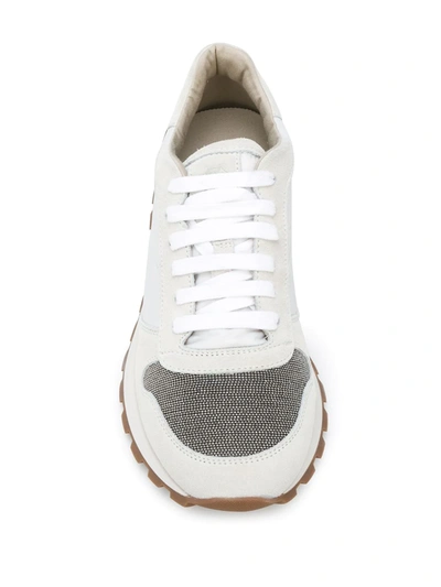 Shop Brunello Cucinelli Colour-block Sneakers In White
