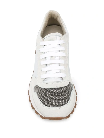 Brunello Cucinelli Colour-block Sneakers In White