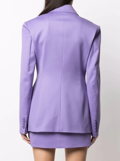 Shop Attico Single-breasted Button-front Blazer In Purple
